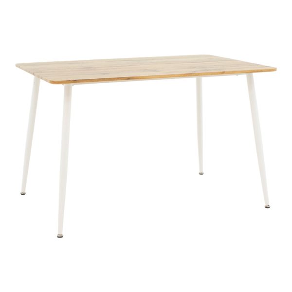 200 001209 4 Dining table Cuba-Parker pakoworld set of 5 pieces sonoma-white 120x80x75cmIndoor furniture > Dinning sets