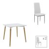 200 001211 Julita-Parker dining table pakoworld set of 3 pcs MDF white-natural legs D60x73cmIndoor furniture > Dinning sets