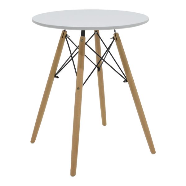 200 001213 4 Julita-Parker dining table pakoworld set of 3 pcs MDF white-natural legs D60x73cmIndoor furniture > Dinning sets