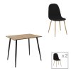 200 001221 Dining table set of 5 pieces Manka-Bella pakoworld mdf in sonoma truffle color 110x80x70cmIndoor furniture > Dinning sets
