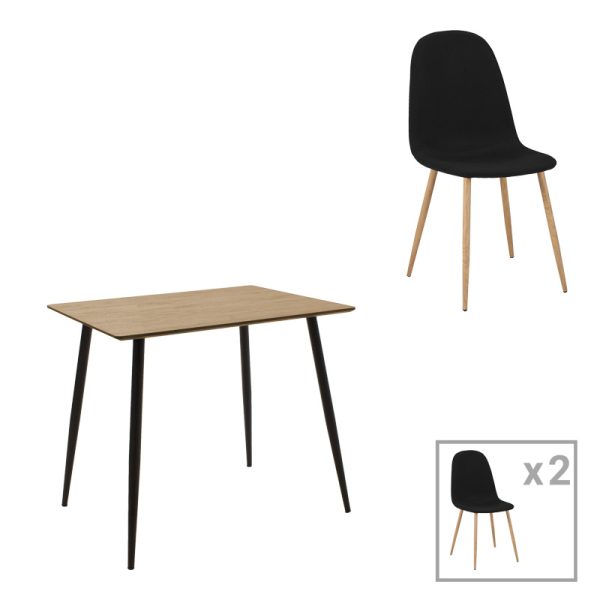 200 001221 Dining table set of 3 pieces Cuba-Bella pakoworld madf in sonoma-dark grey color 70x70x76cmIndoor furniture > Dinning sets