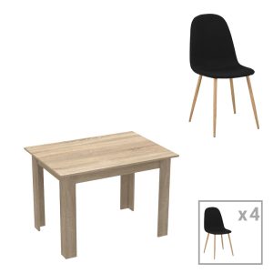 200 001227 Dining table set of 5 pieces Manka-Bella pakoworld mdf in sonoma color 110x80x70cmIndoor furniture > Dinning sets