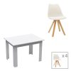 200 001234 Dining table Natali-Caron pakoworld set of 3 pcs MDF white-natural legs 80x80x76cmIndoor furniture > Dinning sets
