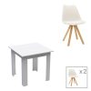 200 001235 Dining table Natali-Caron pakoworld set of 3 pcs MDF white-natural legs 80x80x76cmIndoor furniture > Dinning sets