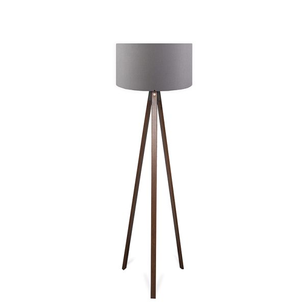 202 000003 Floor lamp PWL-1059 pakoworld Ε27 walnut-grey D38x140cmLighting > Floor