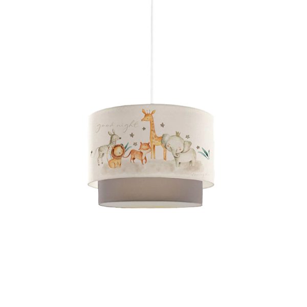 202 000080 Children's ceiling light PWL-1097 pakoworld E27 white-grey-orange D30x20cmIndoor furniture > Children's Room