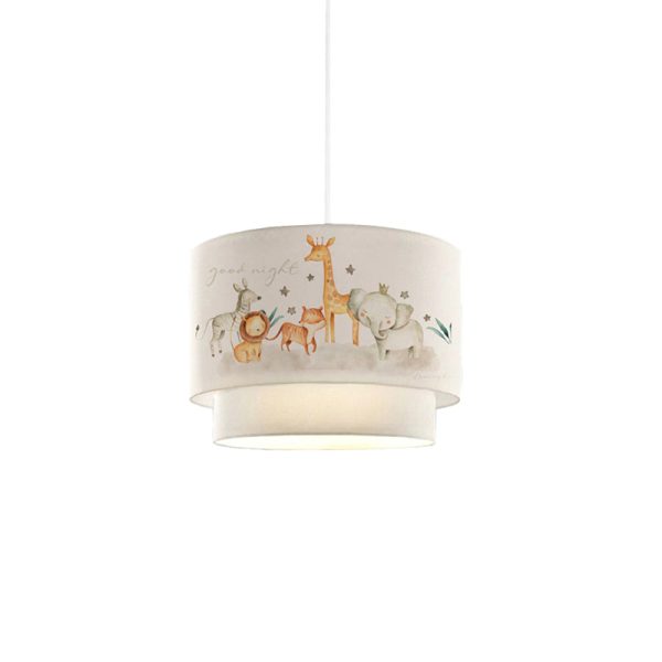 202 000108 Children's ceiling light PWL-1097 pakoworld E27 white-orange D30x20cmIndoor furniture > Children's Room