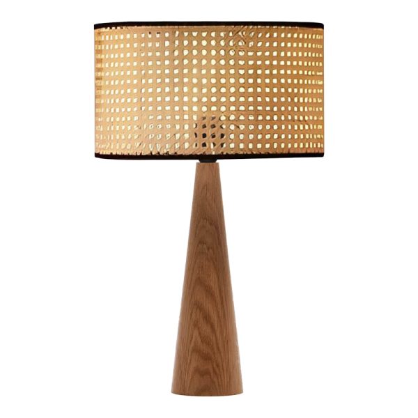 202 000130 Table lamp Retroa pakoworld beech wood and pe rattan in natural color D24x38cmLighting > Table