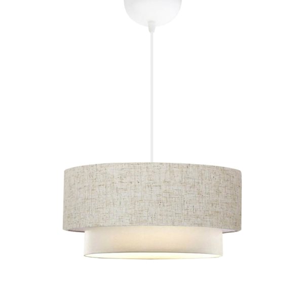 202 000132 Ceiling lamp Sombre pakoworld fabric in gray with cream color D30x15cmLighting > Ceiling