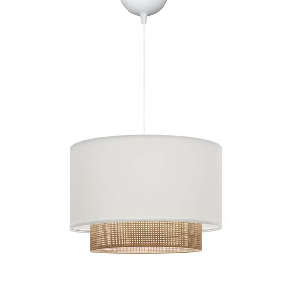 202 000134 Ceiling lamp Newbay pakoworld fabric and mat in white-natural color D30x20cmLighting > Ceiling