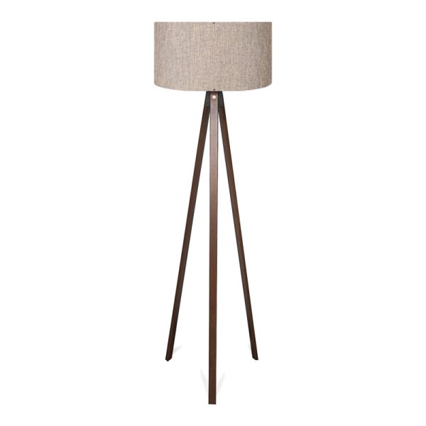 202 000171 Floor lamp PWL-1059 pakoworld E27 in sand/beige-walnut shade D38x140cmLighting > Floor
