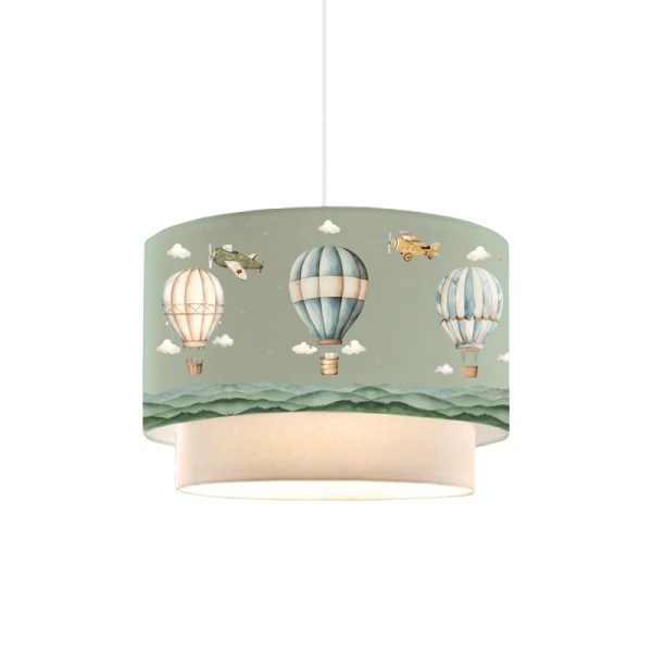 202 000173 Children's ceiling lamp Balon pakoworld in green-cream shade D30x20cmIndoor furniture > Children's Room