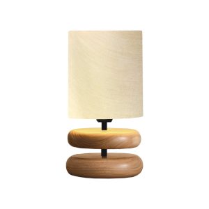 202 000183 Table lamp Clarion pakoworld E14 beige-walnut D15x35cmLighting > Table