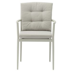 216 000008 2 Armchair Moritz pakoworld aluminum gray rope-beige cushionOutdoor furniture > Garden armchairs