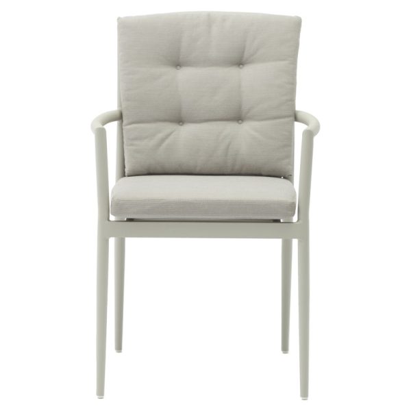 216 000008 2 Armchair Moritz pakoworld aluminum gray rope-beige cushionOutdoor furniture > Garden armchairs