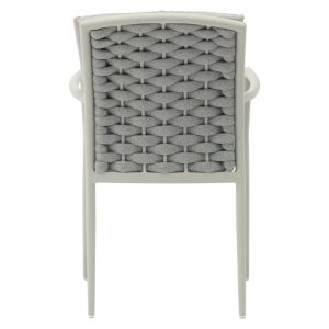 216 000008 4 Armchair Moritz pakoworld aluminum gray rope-beige cushionOutdoor furniture > Garden armchairs