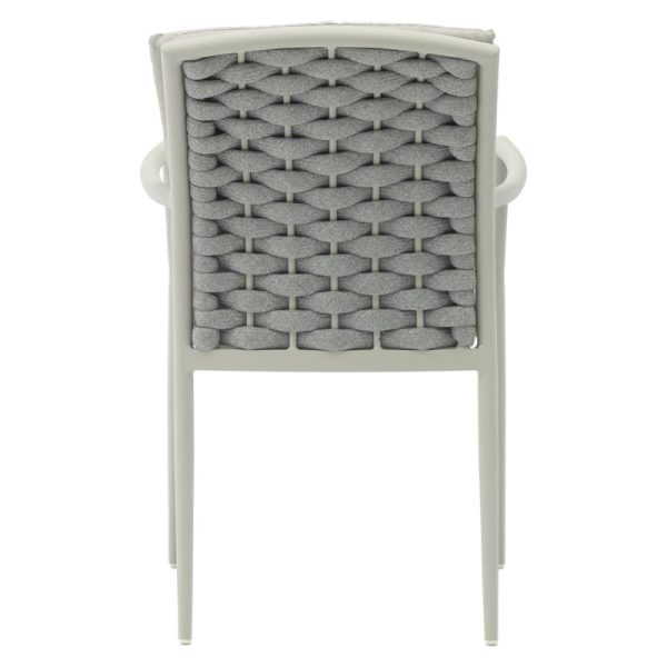 216 000008 4 Armchair Moritz pakoworld aluminum gray rope-beige cushionOutdoor furniture > Garden armchairs