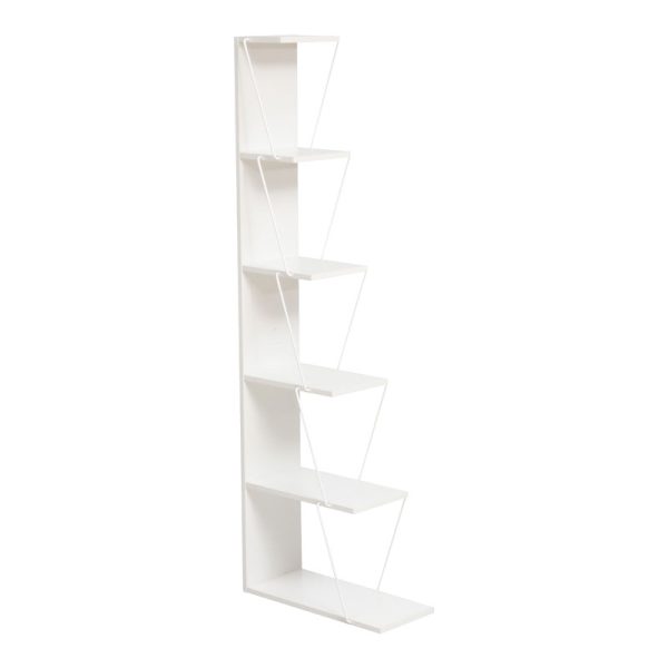 225 000028 Bookcase mini Tars pakoworld white 50x22x150cmIndoor furniture > Bookshelves