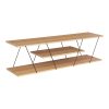 225 000029 Dining table Natali-Caron pakoworld set of 3 pcs MDF white-natural legs 80x80x76cmIndoor furniture > Dinning sets