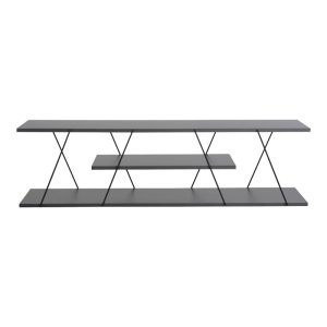 225 000030 2 Tv stand Tars pakoworld dark grey-black 120x30x33cmIndoor furniture > TV stands