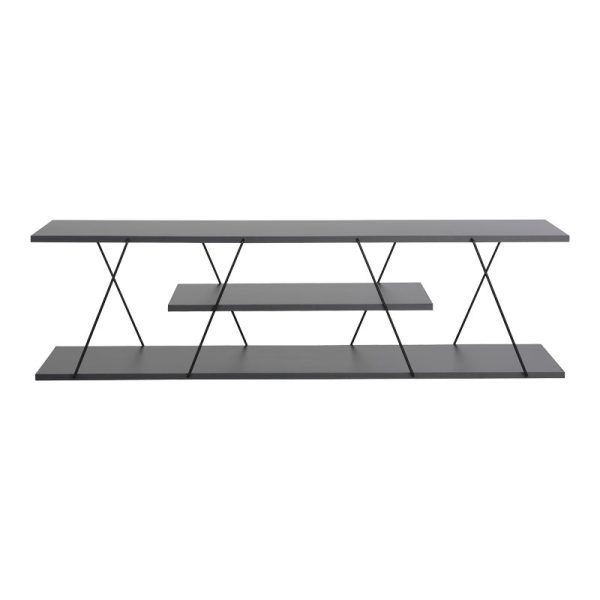 225 000030 2 Tv stand Tars pakoworld dark grey-black 120x30x33cmIndoor furniture > TV stands