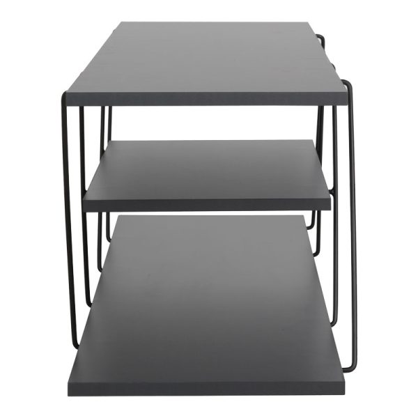 225 000030 3 Tv stand Tars pakoworld dark grey-black 120x30x33cmIndoor furniture > TV stands