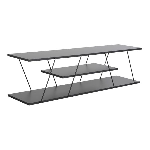 225 000030 Tv stand Tars pakoworld dark grey-black 120x30x33cmIndoor furniture > TV stands