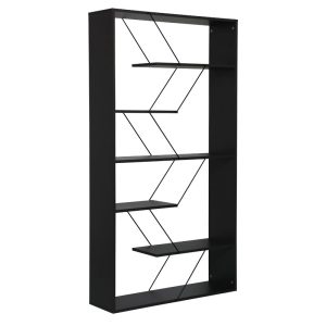 225 000033 Bookcase Tars pakoworld dark grey-black 84x24x157cmIndoor furniture > Bookshelves