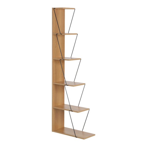 225 000040 2 Bookcase mini Tars pakoworld sonoma-black130x22x146cmIndoor furniture > Bookshelves