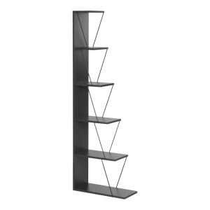 225 000041 2 Bookcase mini Tars pakoworld dark grey-black130x22x146cmIndoor furniture > Bookshelves