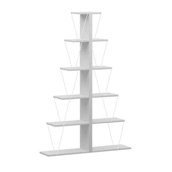 225 000042 Bookcase mini Tars pakoworld white 130x22x146cmIndoor furniture > Bookshelves