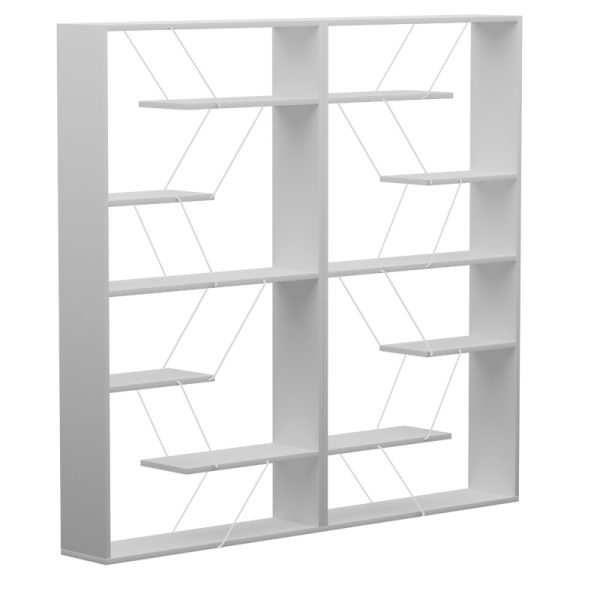 225 000045 Bookcase Tars pakoworld grey-white 168x24x157cmIndoor furniture > Bookshelves