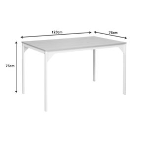 225 000056 2 Chan pakoworld melamine table in oak shade with white metal leg 120x75x75cmIndoor furniture > Dining Tables