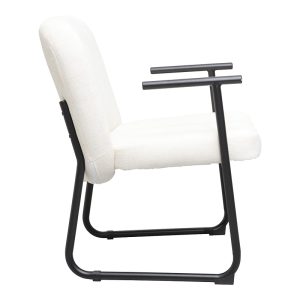 225 000058 2 Vindor pakoworld visitor chair cream fabric with black metal leg 65x68.5x79.5cmOffice furniture > Visitor office chairs