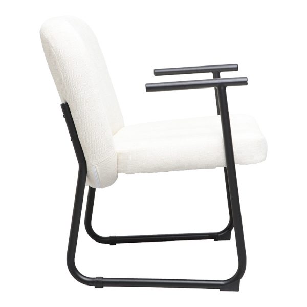 225 000058 2 Vindor pakoworld visitor chair cream fabric with black metal leg 65x68.5x79.5cmOffice furniture > Visitor office chairs