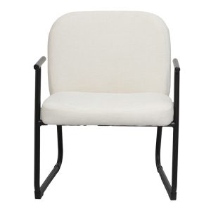 225 000058 3 Vindor pakoworld visitor chair cream fabric with black metal leg 65x68.5x79.5cmOffice furniture > Visitor office chairs