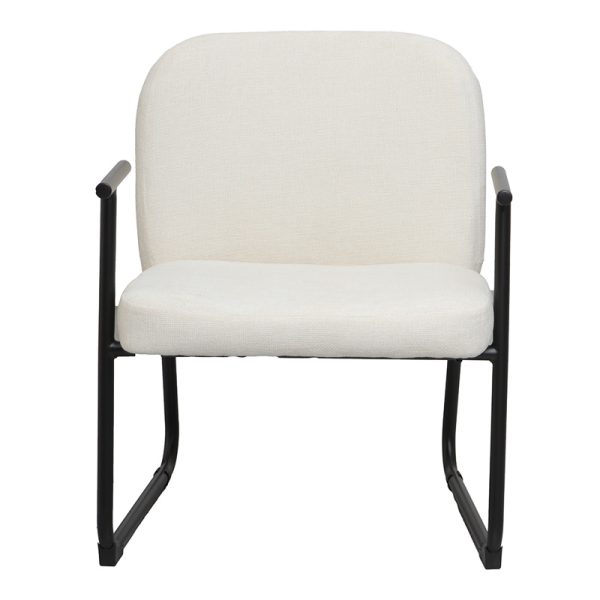 225 000058 3 Vindor pakoworld visitor chair cream fabric with black metal leg 65x68.5x79.5cmOffice furniture > Visitor office chairs