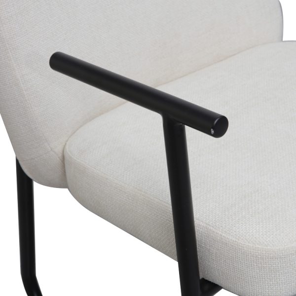 225 000058 4 Vindor pakoworld visitor chair cream fabric with black metal leg 65x68.5x79.5cmOffice furniture > Visitor office chairs