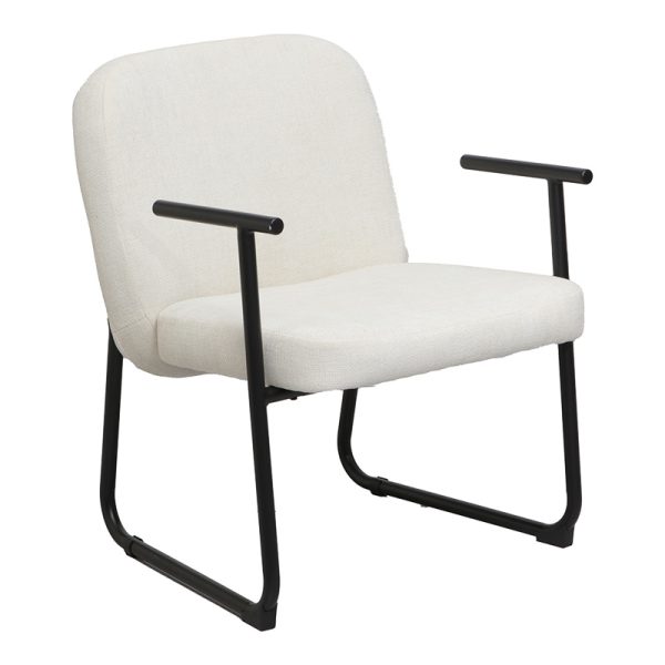 225 000058 Vindor pakoworld visitor chair cream fabric with black metal leg 65x68.5x79.5cmOffice furniture > Visitor office chairs
