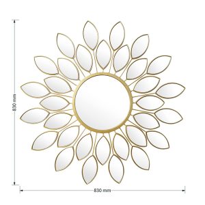 233 000002 4 Mirror Flower pakoworld golden 83x2.5x83cmDecoration > Mirrors