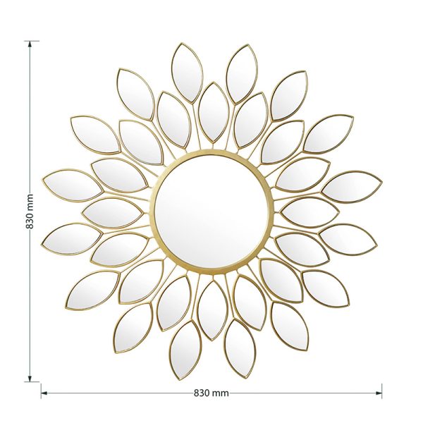 233 000002 4 Mirror Flower pakoworld golden 83x2.5x83cmDecoration > Mirrors