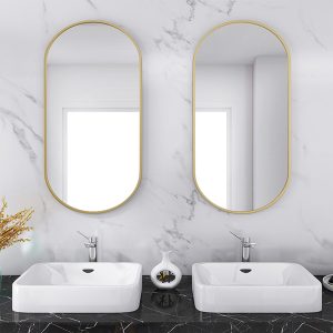 233 000013 2 Mirror Ellipse pakoworld golden 50x2x80cmDecoration > Mirrors