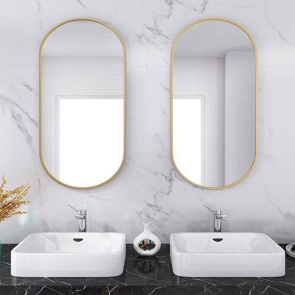 233 000013 2 Mirror Ellipse pakoworld golden 50x2x80cmDecoration > Mirrors