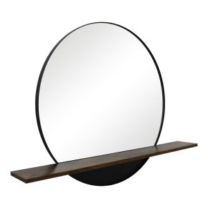 233 000035 2 Mirror with shelf Salmin pakoworld metal in black shade 80x10x60cmIndoor furniture > Home organization > Bathroom > Mirrors