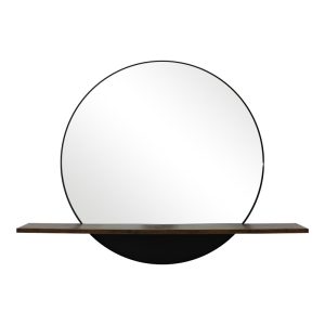 233 000035 Mirror with shelf Salmin pakoworld metal in black shade 80x10x60cmIndoor furniture > Home organization > Bathroom > Mirrors