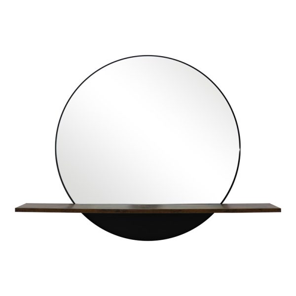 233 000035 Mirror with shelf Salmin pakoworld metal in black shade 80x10x60cmIndoor furniture > Home organization > Bathroom > Mirrors