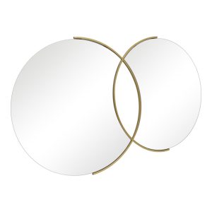 233 000036 2 Mirror double Miryata pakoworld metal in golden shade 105x3x60cmDecoration > Mirrors