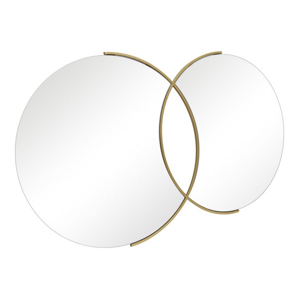 233 000036 2 Mirror double Miryata pakoworld metal in golden shade 105x3x60cmDecoration > Mirrors