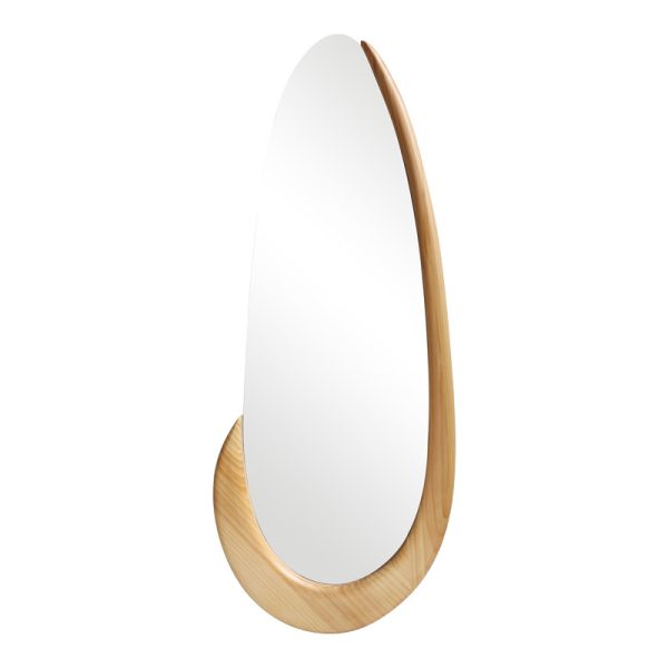 233 000037 Oval mirror Marly pakoworld mdf in natural shade 50.5x4x127cmDecoration > Mirrors