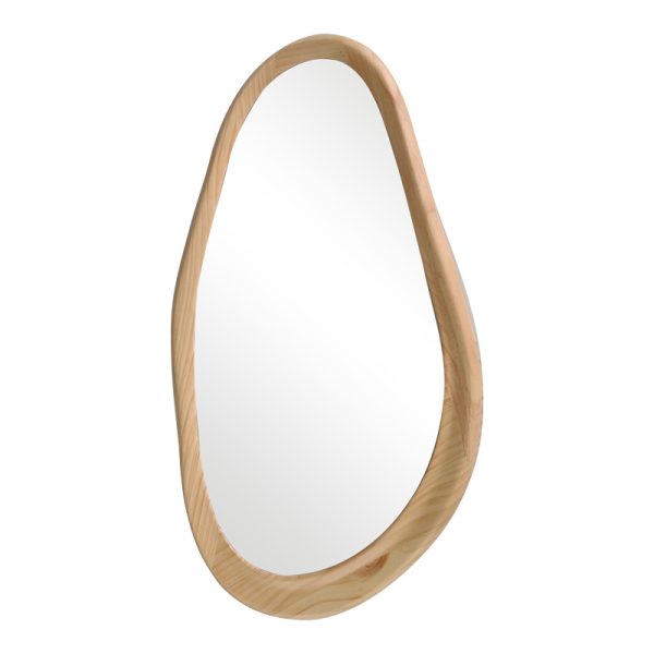 233 000038 2 Oval mirror Baloa pakoworld mdf in natural shade 44x4x80cmDecoration > Mirrors